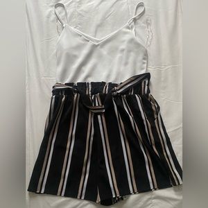 Stripped short romper